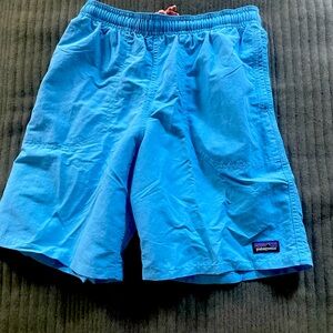 light blue Patagonia swimming trunks